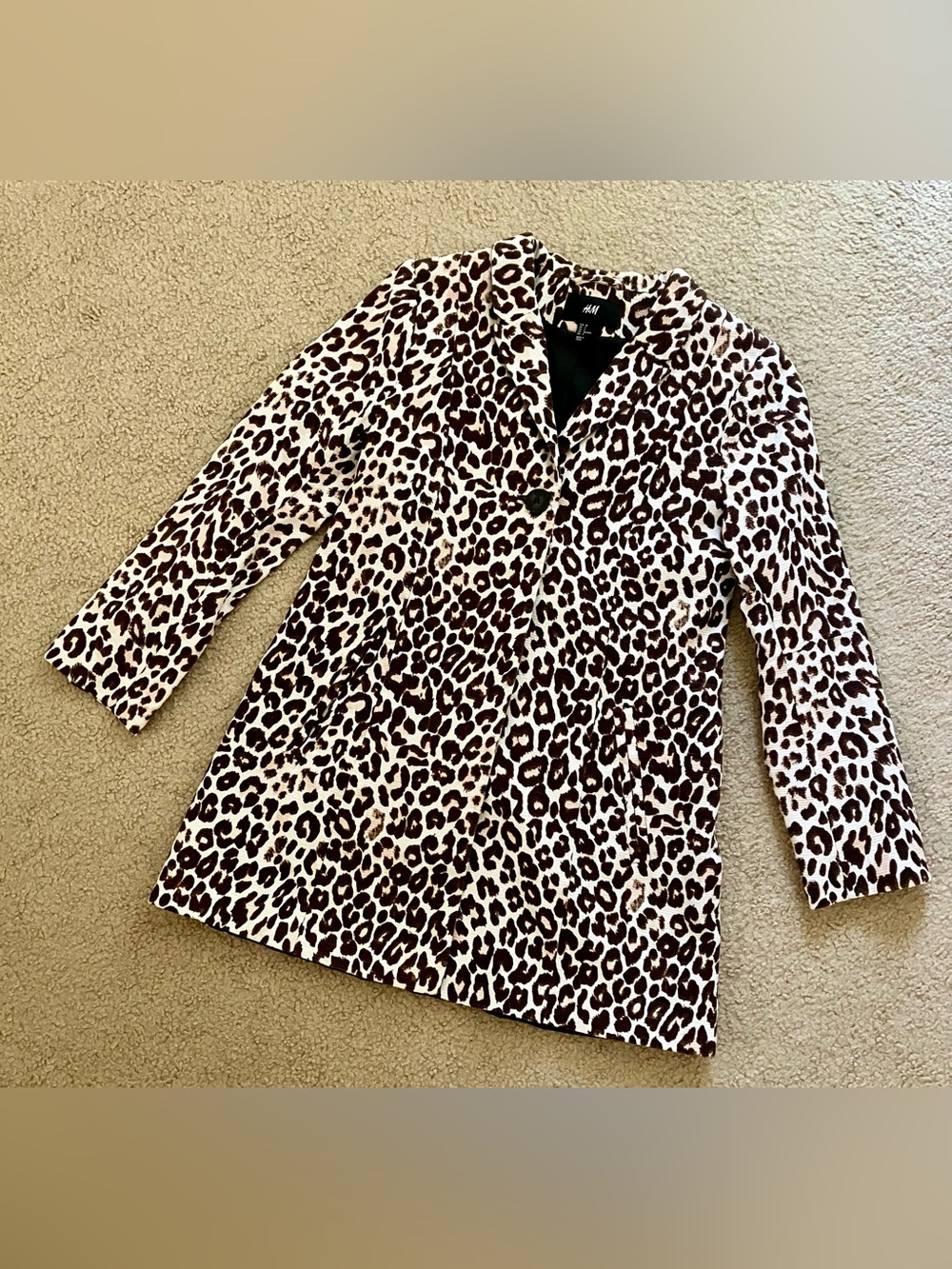 H&M animal leopard print coat